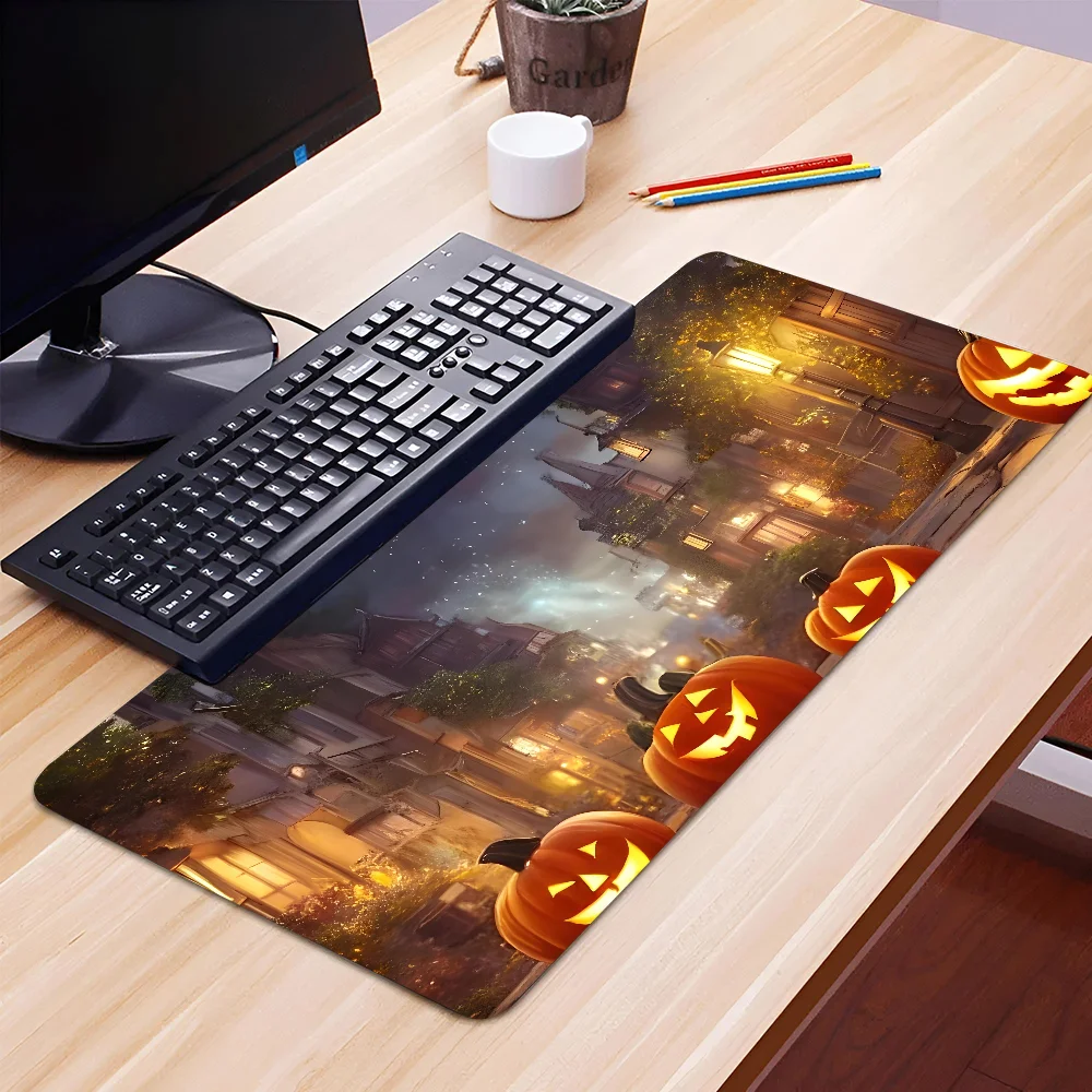 

1pc Halloween Wonderful Night Non-slip Mouse Pad Suitable For Office Computers Laptops E-sports Game Desk Mats XXL Keyboard