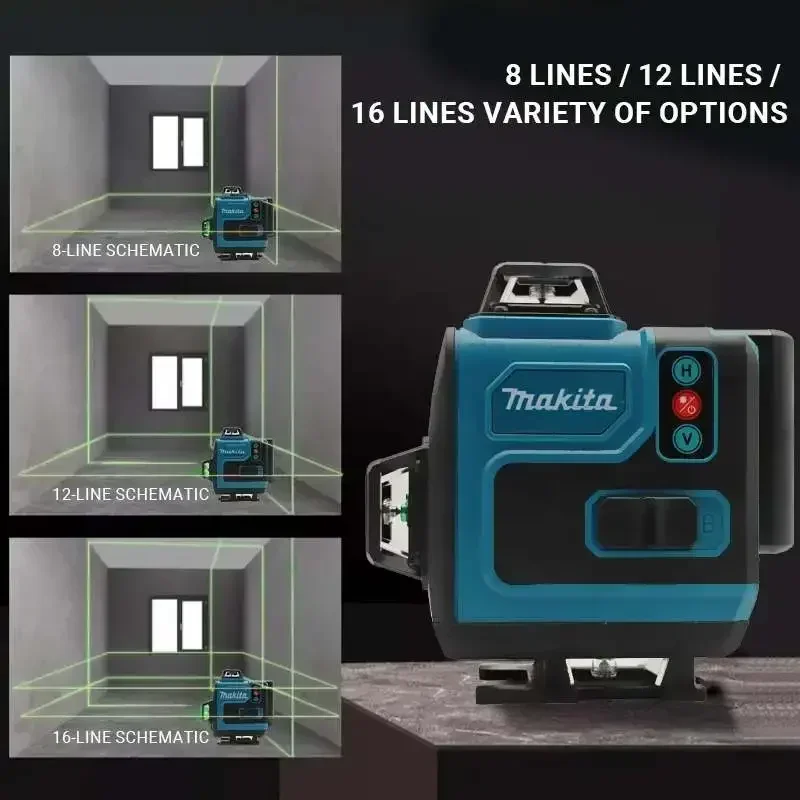 

100%Makita16-Line 360 Horizontal Vertical Cross Level High-Precision Green Light Laser High-Precision Wall-Mounted PortableTool