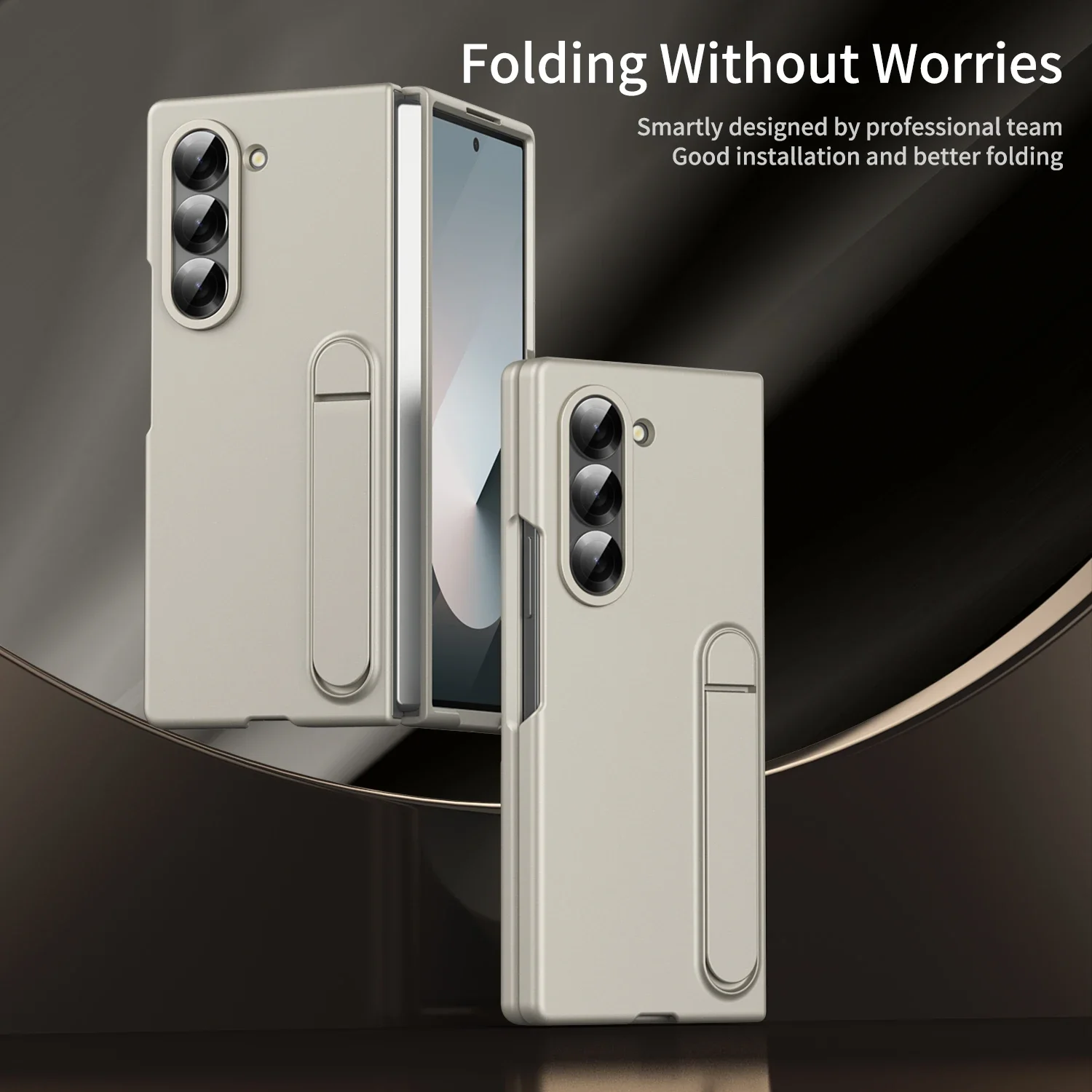 

For Samsung Galaxy Z Fold 6 5 4 3 Case Skin-Friendly Ultra-Thin Frosted Folding Bracket Shockproof Protection Cover Accessories