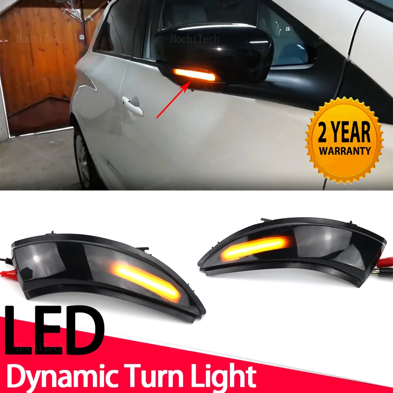 2PCS LED Dynamic Turn Signal Light Mirror Indicator Blinker Lamp for Renault Captur Samsung QM3 Kaptur Clio IV Lutecia