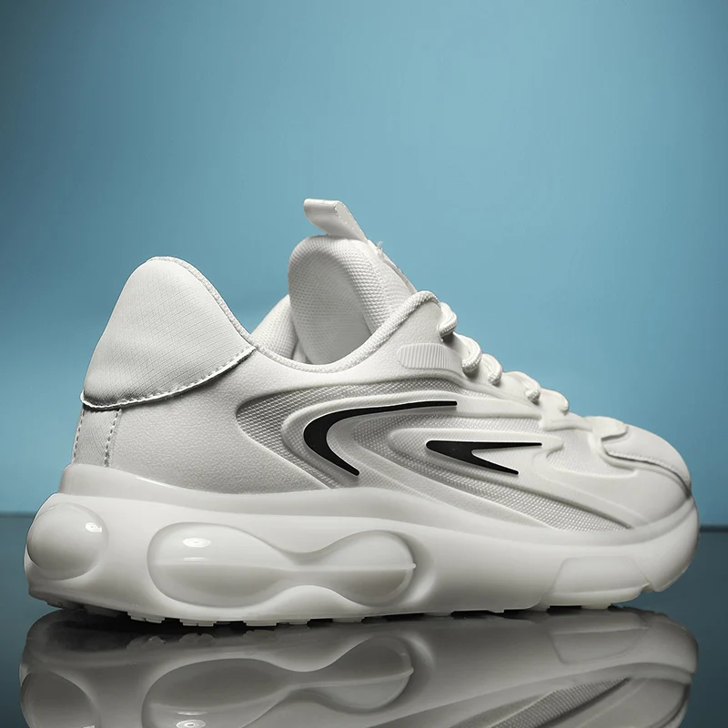 

Chunky Sneakers Men Women Cover Bottom Board Shoes Fashion Casual Leather Mesh Breathable Increased Internal Flat Platform Shoes