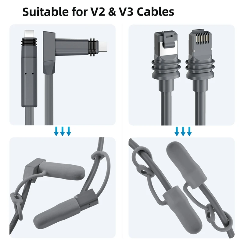 A7QHO-2PCS For Starlink Cable End Caps Ethernet Cable Rainproof Silicone Protective Cover For Starlink Cable Storage Cover