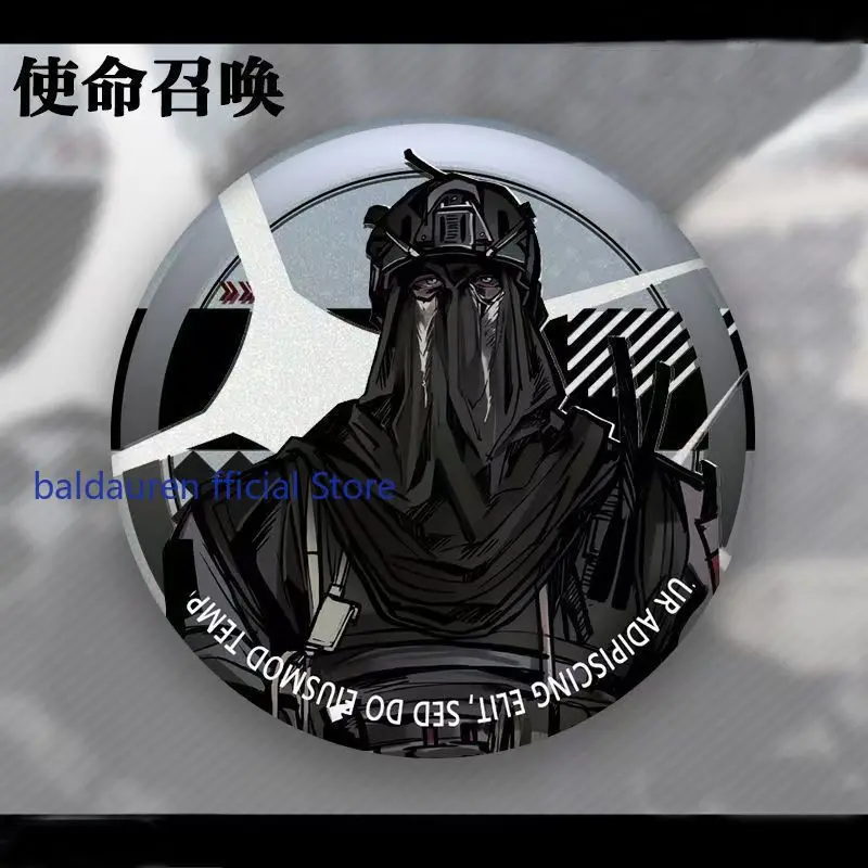 أنيمي نداء الواجب المحمول شبح كيغان كونيغ تأثيري طوق بروش الملابس شارة ظهره دبابيس مزدوجة فلاش زر هدية عيد ميلاد