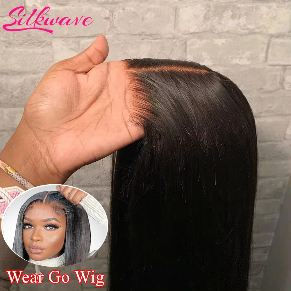 30 Inch Pre Cut Wear Go Straight Glueless Wigs Human Hair 100% Pre plucked 4x4 5x5 Transparent Lace Closure Wigs for Black Women