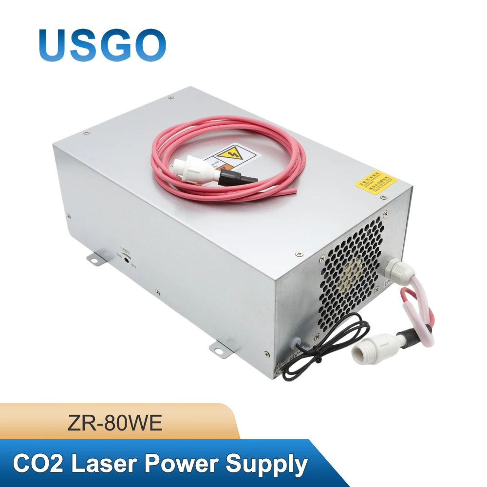 USGO ZR-80WE 80W CO2 Laser Power Supply Unit  High Efficiency Laser Engraver Cutter Power Supply for CO2 Laser Tube Machines