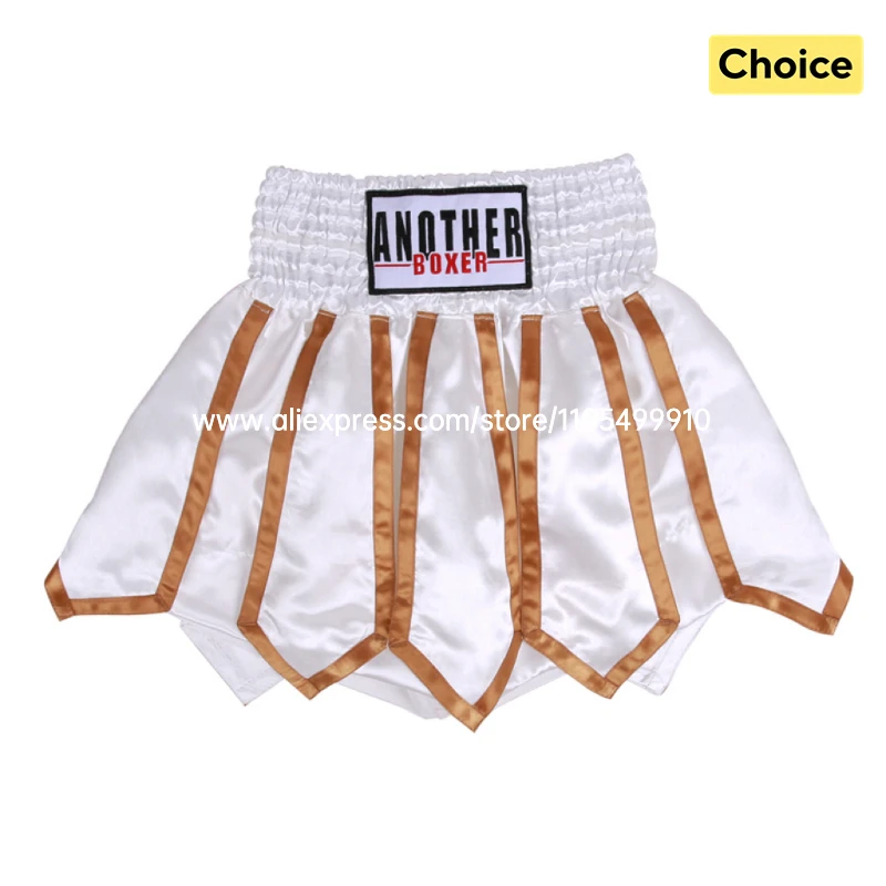 Boxshorts Weiß Muay Thai Shorts für Damen Herren Kinder Gladiator Kickboxen MMA Shorts für Training Wettkampf Kampf Sparring