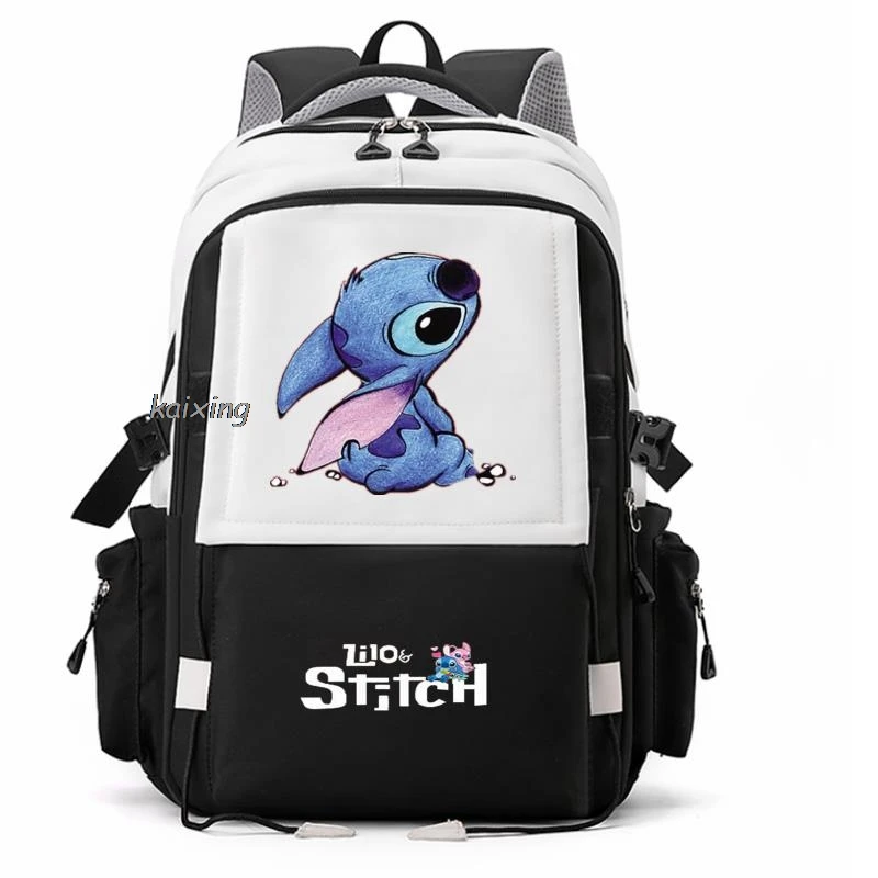 New Disney Lilo And Stitch Canvas Backpack Student Schoolbag Large Capacity Outdoor Backpacks Children Bags Fashion Shoulder Bag