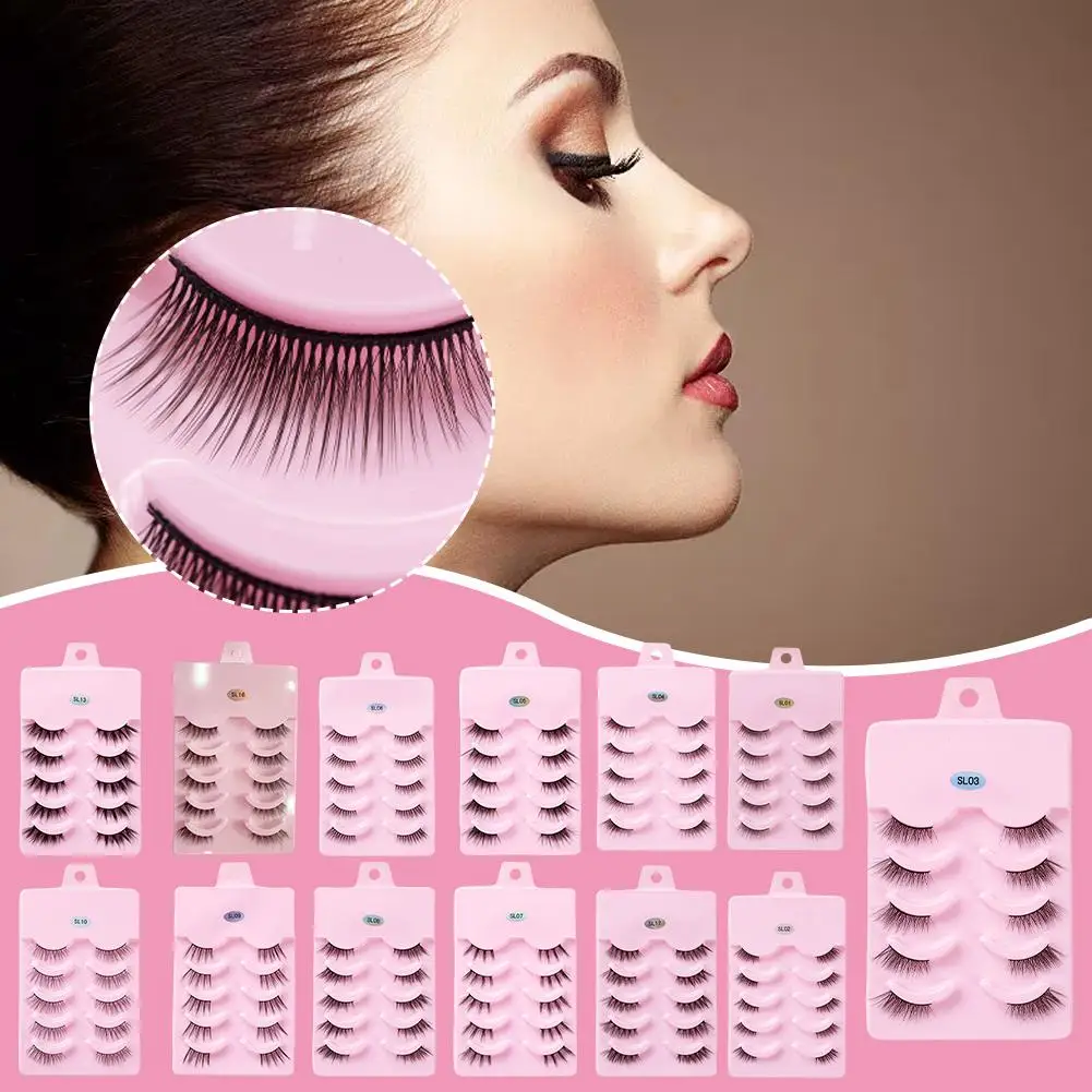 

Half Fake Eyelashes 5/10 Half Lashes Soft Natural Cat Extension maquiagem Tool Half Faux Makeup Lashes Lashes Fluffy Cils E J5T7