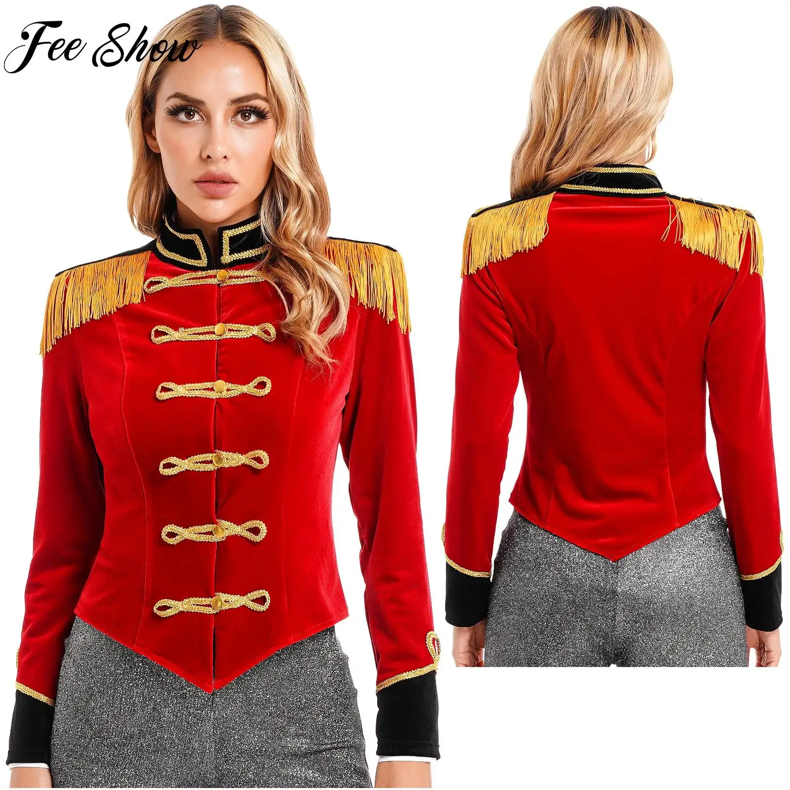 

Circus Ringmaster Cosplay Costume Womens Halloween Carnival Performance Uniforms Costume Outdoor Jacket Coat Fancy Clothing 2025