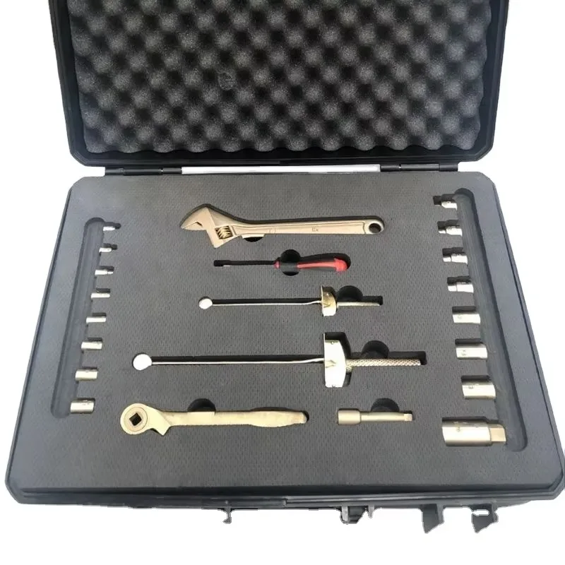 55Pcs Aluminum Bronze Non Sparking Tool Set Safety Hand Tools Including Spanner Plier Industrial Grade AntiSpark oolsForOil Gas