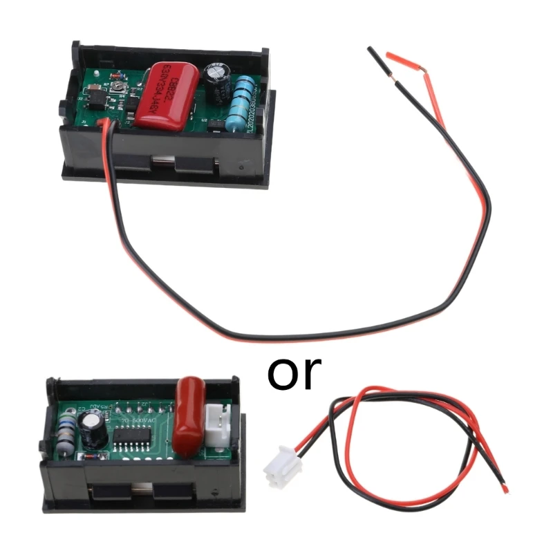 AC 50-500V Digital LED Display Voltage Meter Panel Universal AC 220 380V Voltmeter Voltage Tester Gauge with Power Cable
