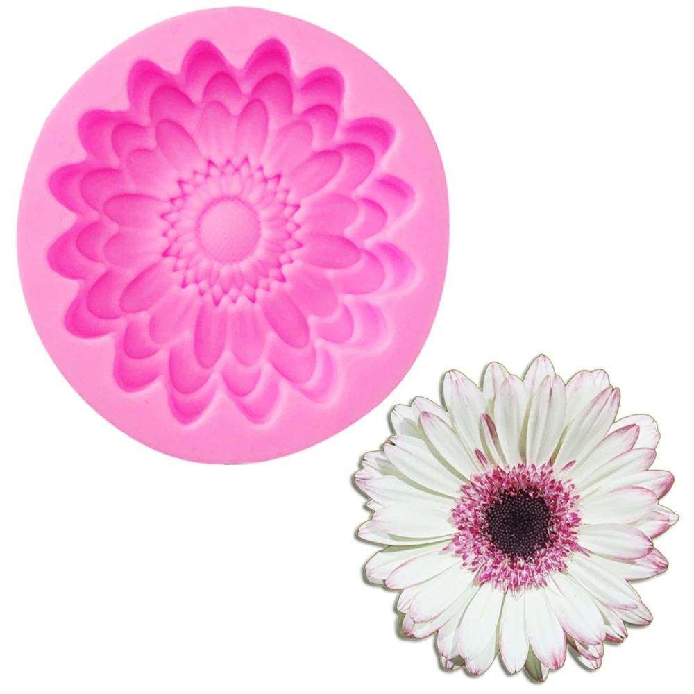 New 3D Chrysanthemums Soap Mold Bakware Tools Flower Silicone Moulds Candle Molds Sunflower Cake Decoration Tools Wholesale M626