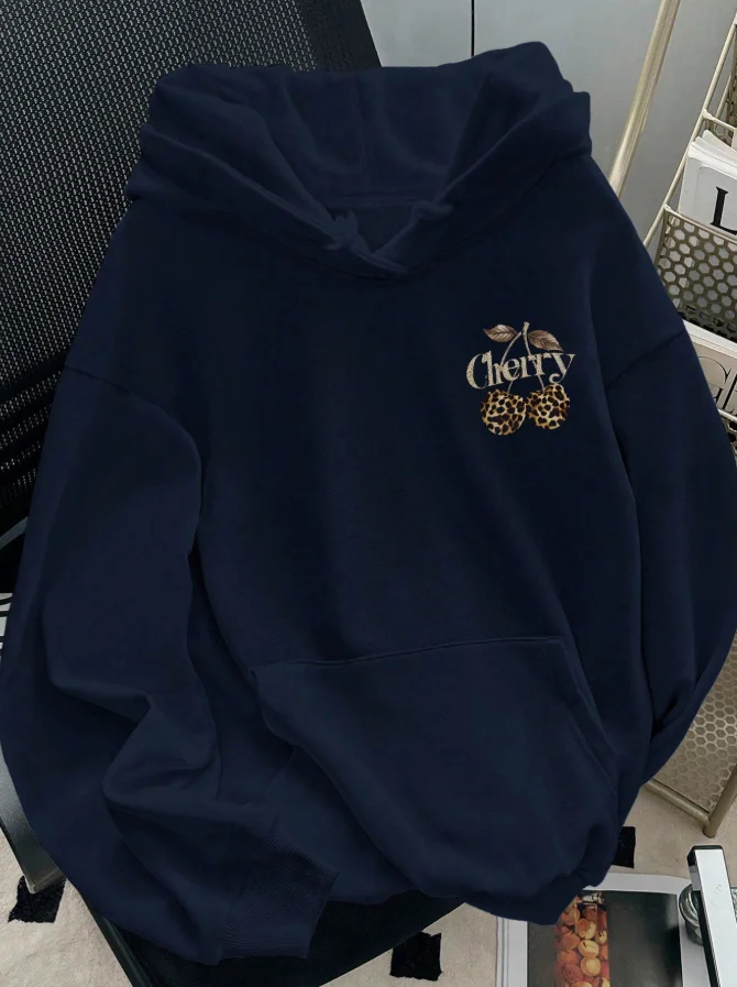 Leopard Cherry Graphic Hoodie — product information 1