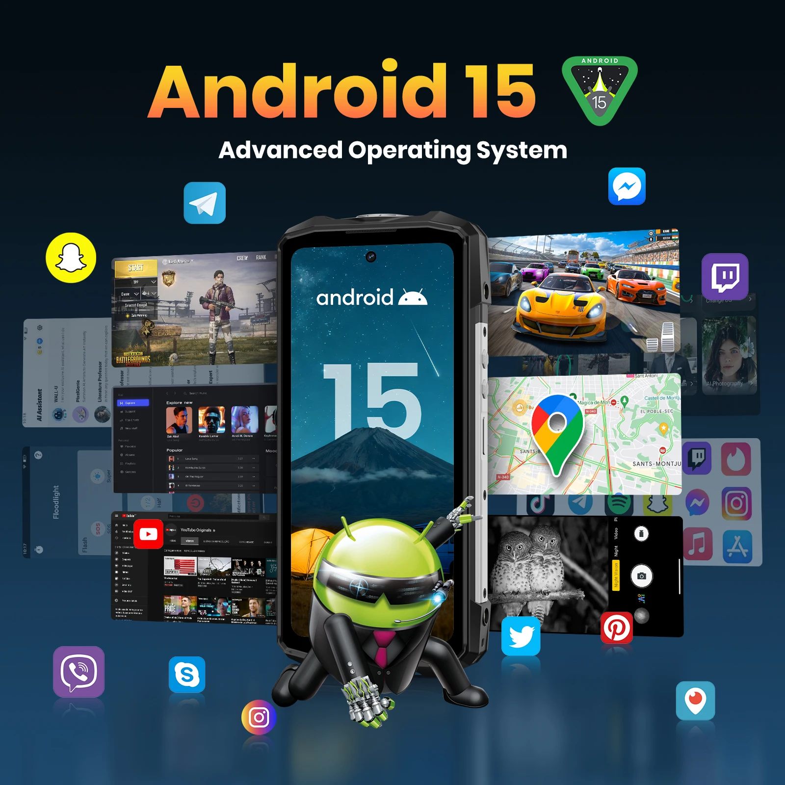 FOSSiBOT F113 هاتف ذكي متين غير مقفول، 36 جيجابايت + 256 جيجابايت، 20000 مللي أمبير 33 وات، أندرويد، كاميرا 108 ميجابكسل، مقاومة للماء، NFC، ضوء تخييم #5