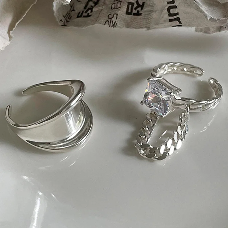 LIVVY فضي اللون تألق الزركون سلسلة شرابة خواتم للنساء الأزواج جديد عصري أنيق مجوهرات الحفلات اكسسوارات الزفاف