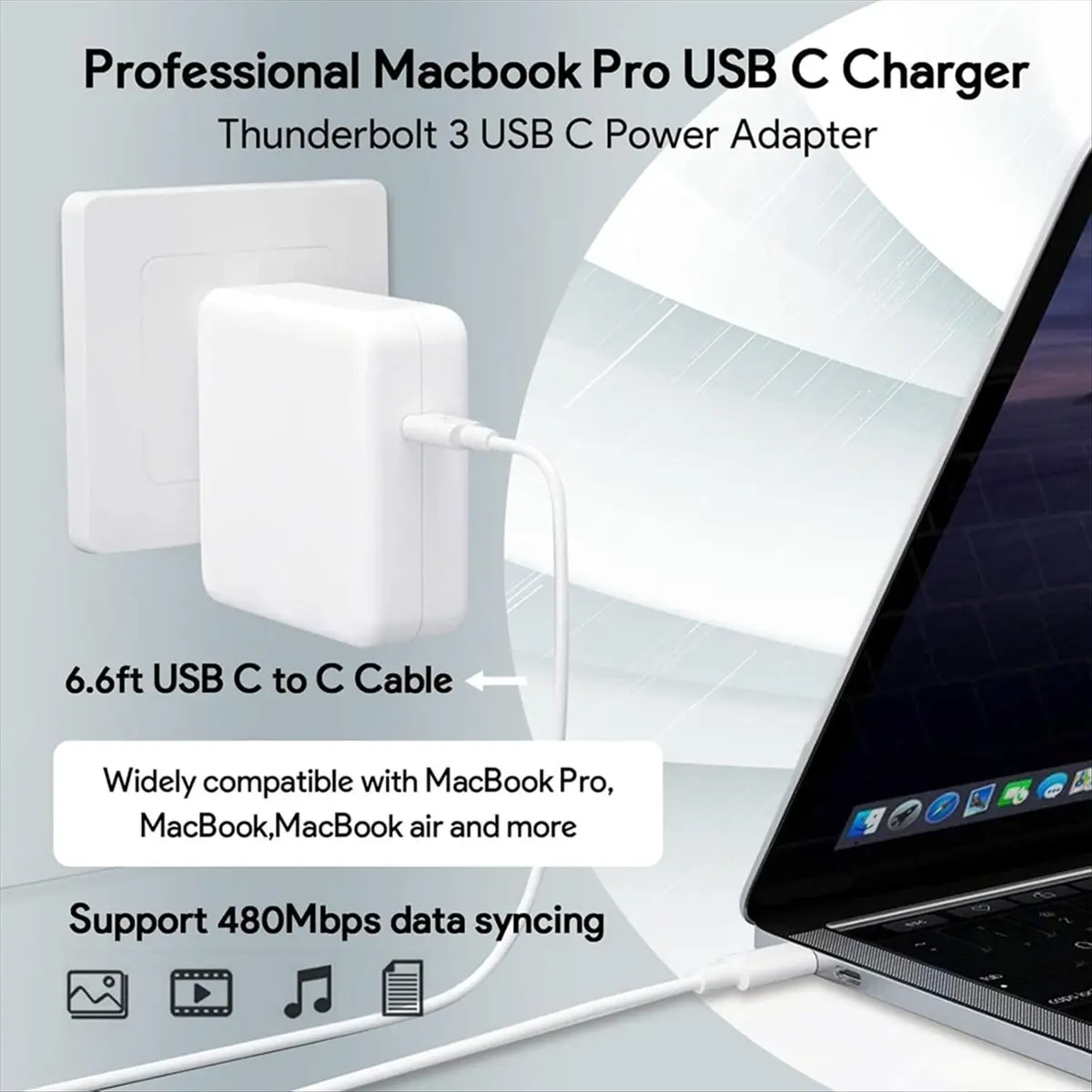 【Charger】 USB C Charger 96W for Book Pro USB C Charger All Devices with USB C Ports,and Other Devices with USBC Port(US)