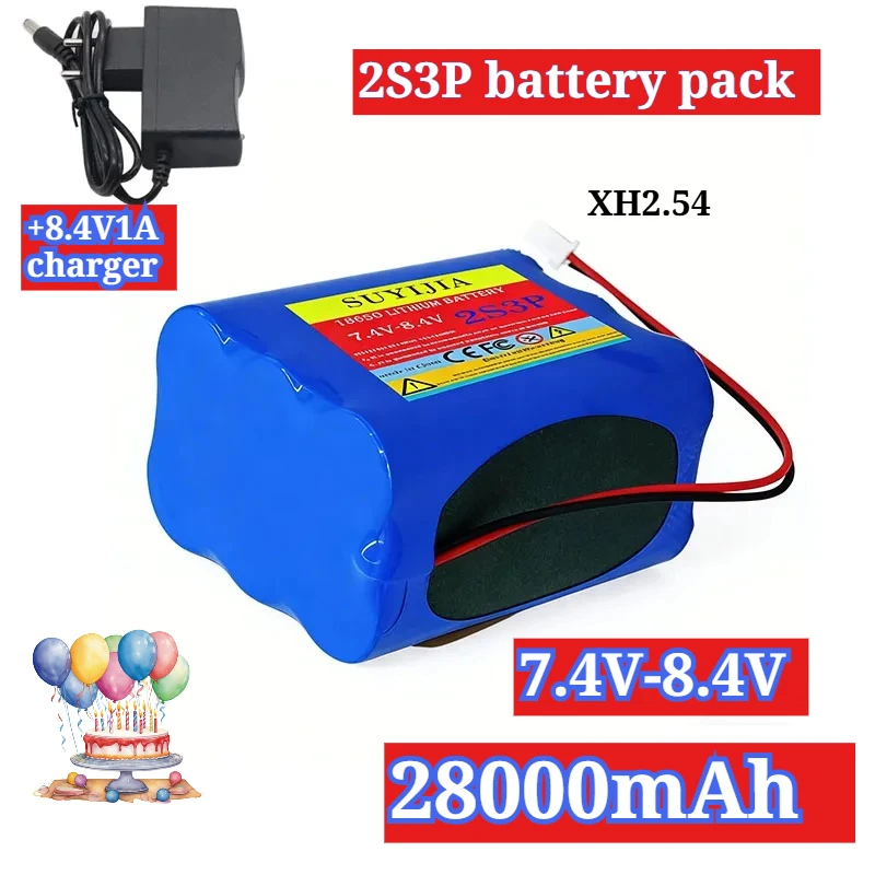 

2S3P 7.4V/8.4V 28000mAh 18650 Li-ion Rechargeable Battery Pack for Fishing Lights RC Remote Control Boat Night Fishing Light.
