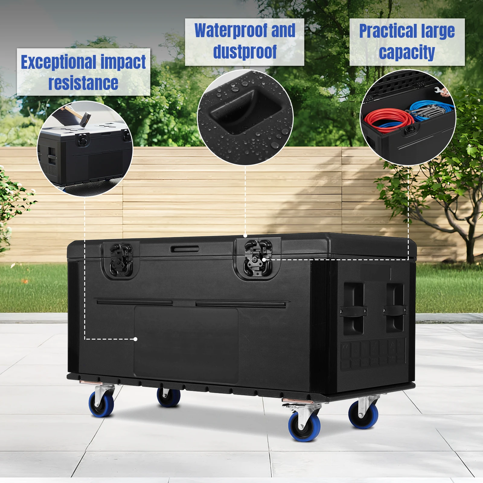

Equipment Storage Case with Handle and Wheels Stackable Heavy Duty ATA Rolling Road Case for Camera Drones Equipment