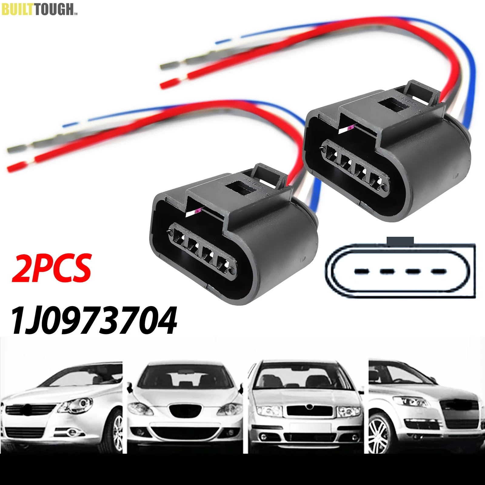 

2pcs For VW Audi Seat Skoda Brake Booster Manifold Absolute Turbo Boost Pressure MAP Sensor Connector Plug Loom Wiring 1J0973704