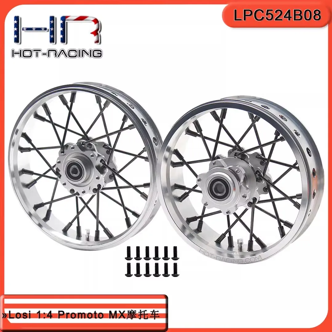 HR Upgrade Losi 1:4 Promoto MX Motorcycle Aluminum Alloy Electric Bicycle Front and Rear Wheels One Vehicle