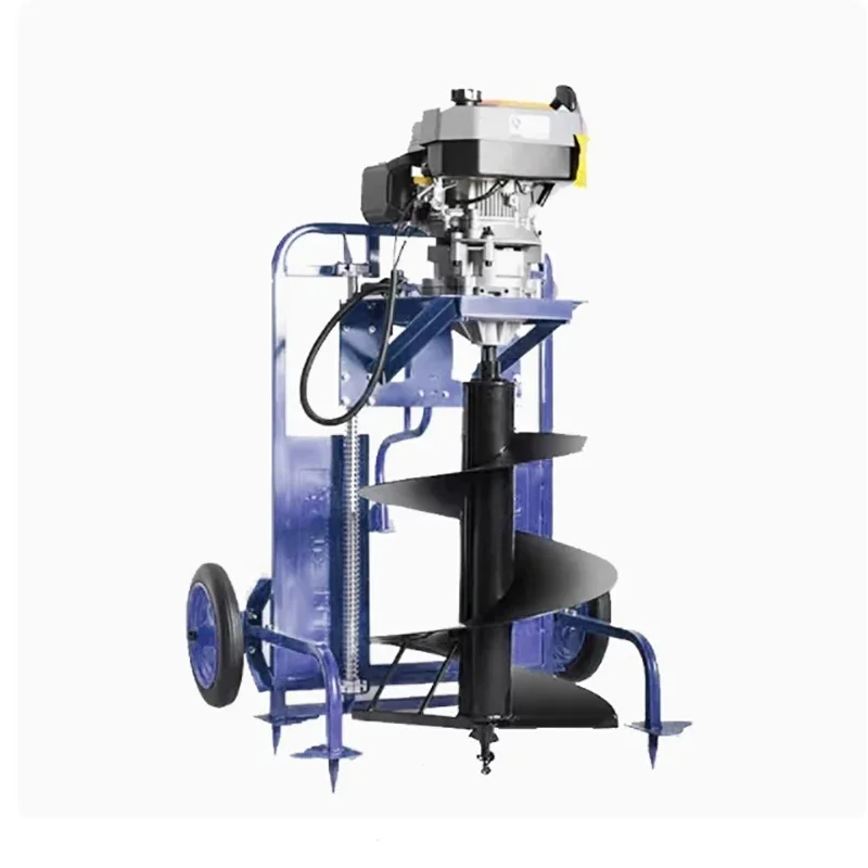 7.3KW Ground Drilling Machine High Power Tree Planting Digger Four-Stroke Hole Rig 225CC Pedal Type Drill Pile Driver
