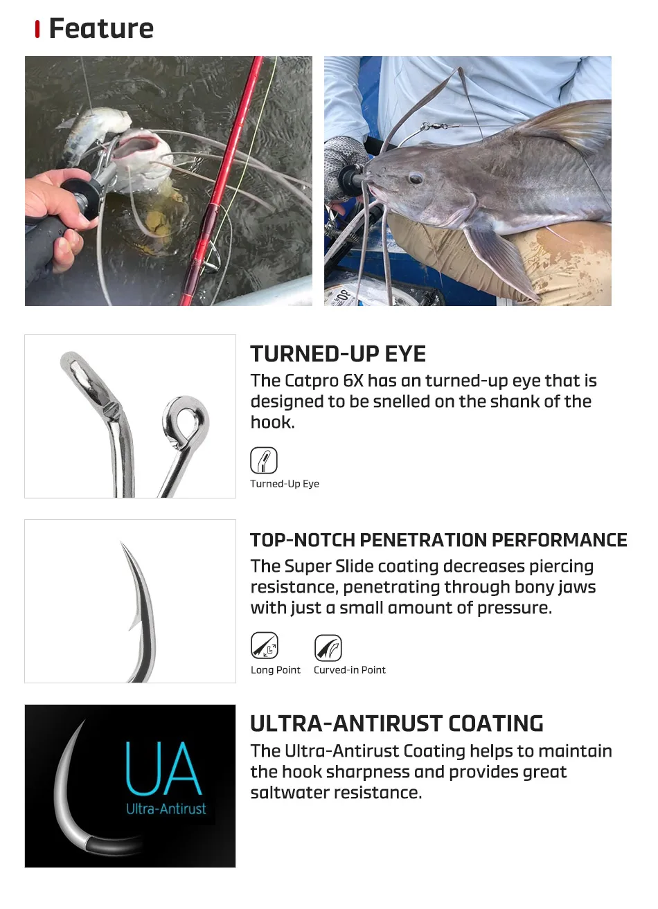 NOEBY CATPRO 6X Live Bait Hook Allzweck-Köderhaken Scharfe Nadelspitze 70 kg Stärke Süßwasser-Salzwasser-Köder-Angelgerät – Detail 4