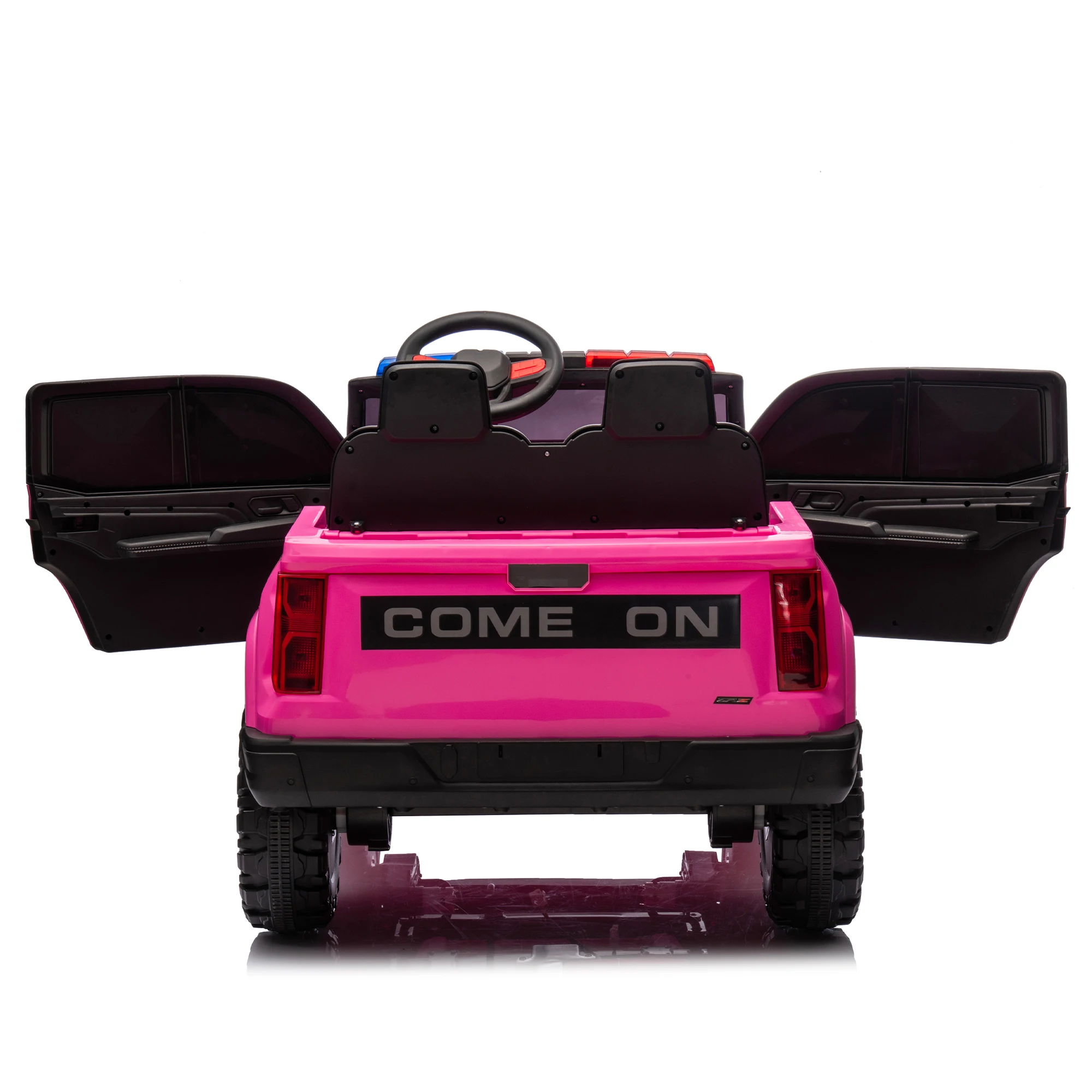 24V Two-Seater Kids Electric Pickup Truck-4WD 800W Motors,Parent Remote,High Gate Safety Design,Top Warning Light,for Ages 3+