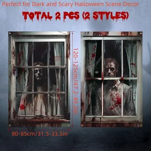 Halloween party decorations, scary, ghost, skull, inner party decoration, lid flag, haunted house 8 Main Sales Terror - №7