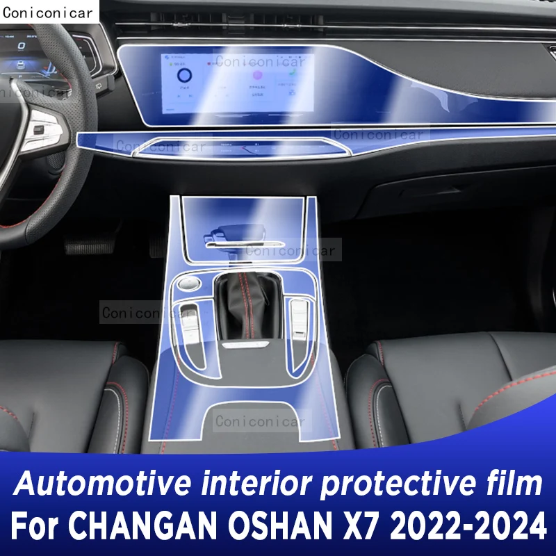 

For CHANGAN OSHAN X7 2022-2024 Gearbox Panel Dashboard Navigation Automotive Interior Protective Film TPU Anti-Scratch