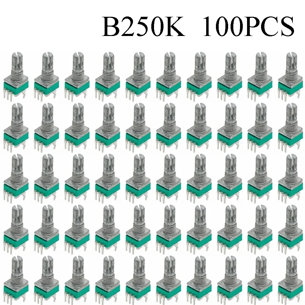 100PCS RK097 Präzision Linear Potentiometer Vertikale Single Link Schaft 15mm D achse B2K B10K B20K B50K B100K B500K B1M