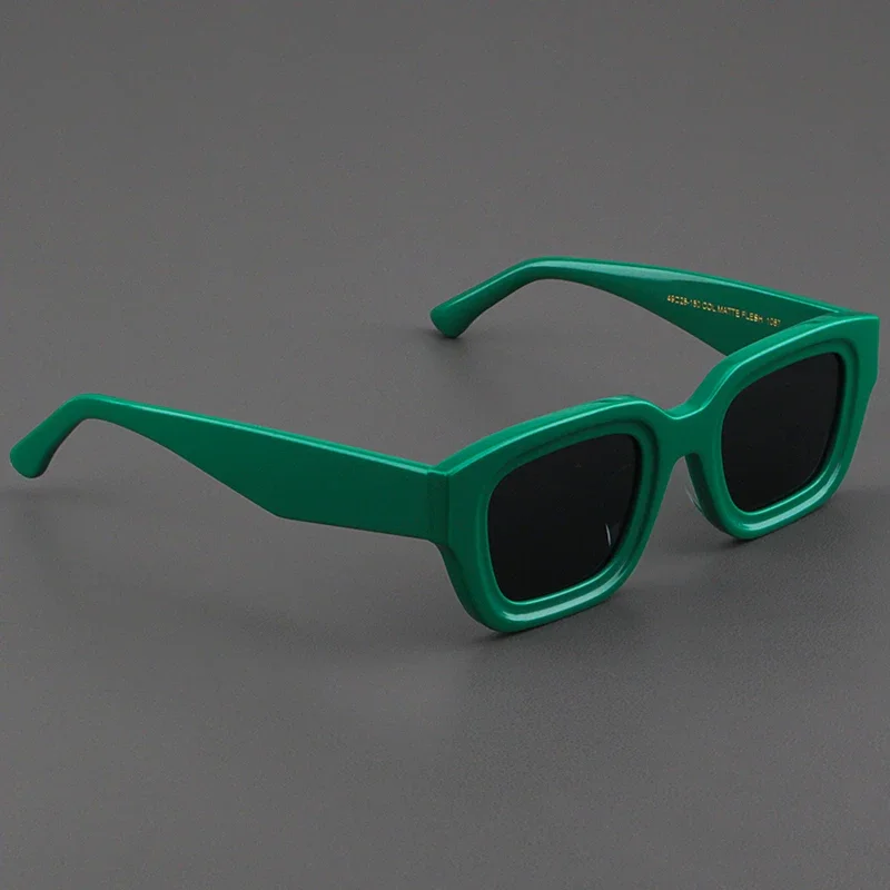 Lunettes de soleil en acétate avec visage vert pour hommes et femmes, lunettes de créateur, UV400, extérieur, fait à la main, tendance de la mode