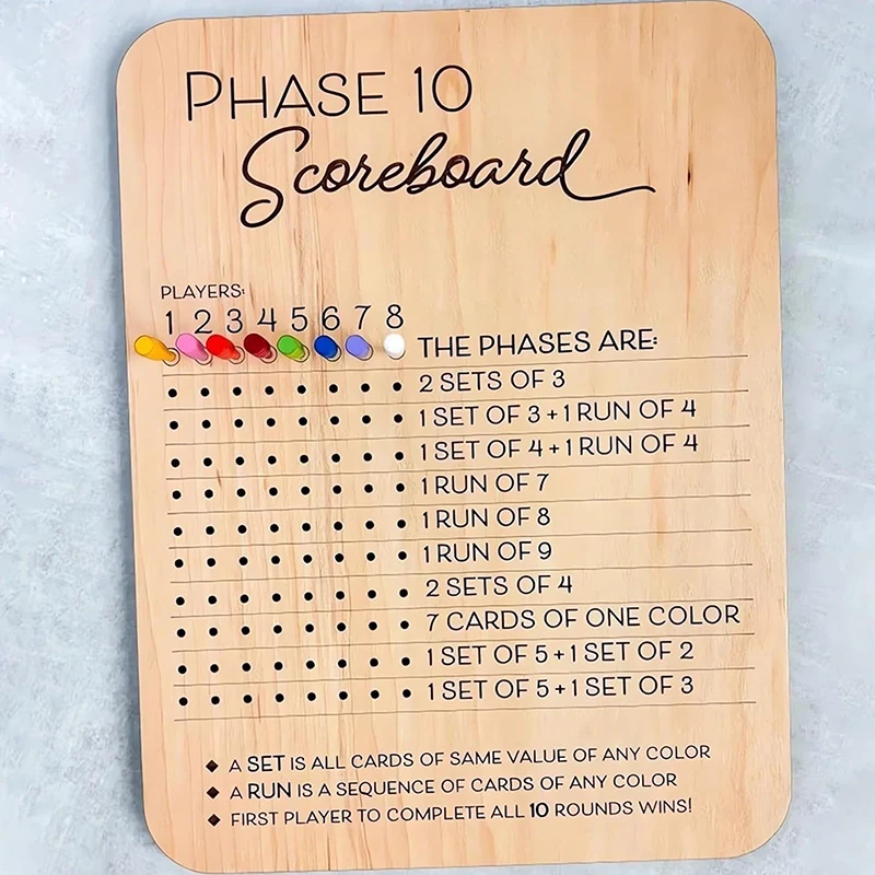 Phase 10 Score Board - Phase Ten Scorecard And Round Tracker Phase 10 Dice Cards Game Score Sheets Classic Board Card Games