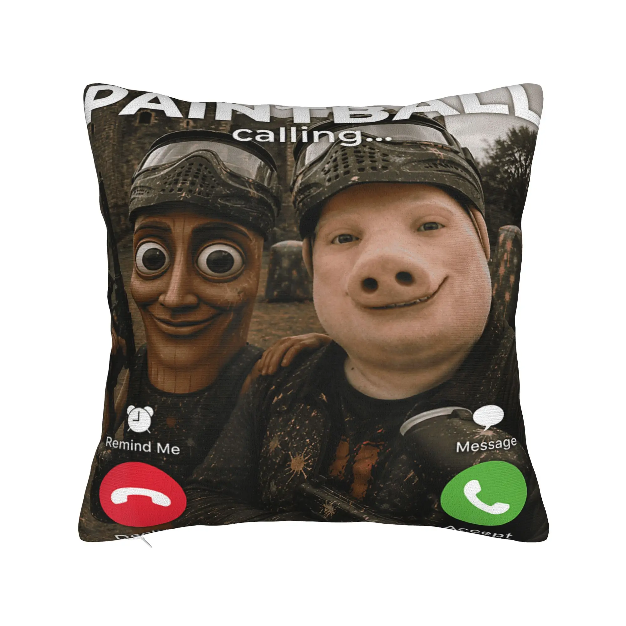 Pillow Cover Tung Sahur Paintball Calling Meme John Pork Brainrot Buddy  Vintage Pillow Case For Sofa Car Home Decor Pillowcases