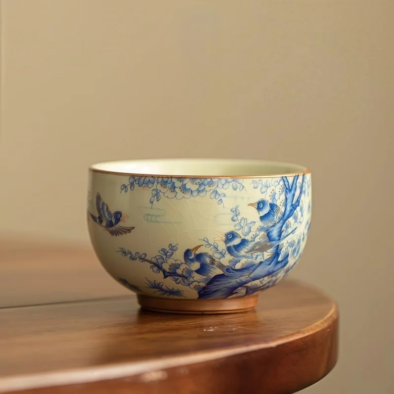 Ru-Kiln-Stil Pflaumenblüten-Teetasse Keramik Gongfu-Tee-Set Traditionelles Chinesisches Porzellan für Zuhause und Büro