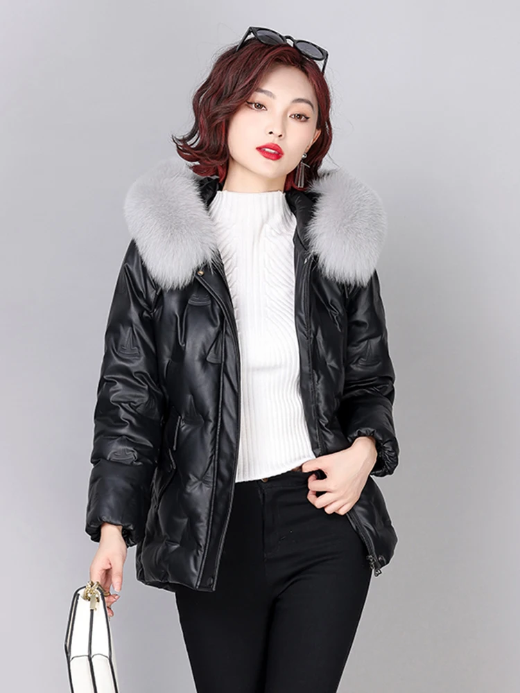   เสื้อโค้ทขนสัตว์แท้หนังแกะสำหรับผู้หญิง รุ่นใหม่ ฤดูหนาว สไตล์ลำลอง มีซิป