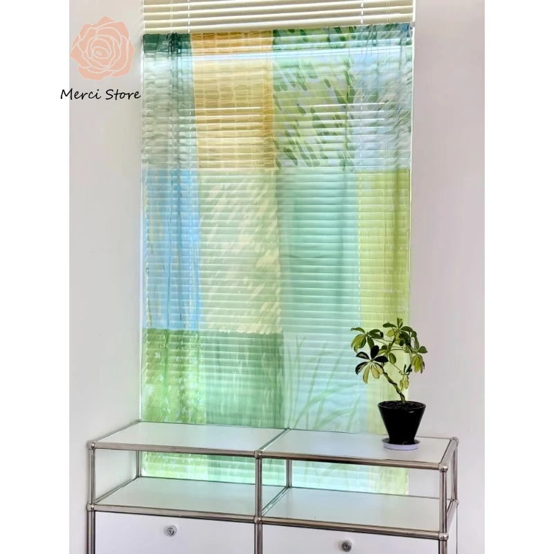 

Summer Translucent Curtains for Living Room Blackout Window Screen Balancing Clothing Door Floating Balcony Thermal Insulated