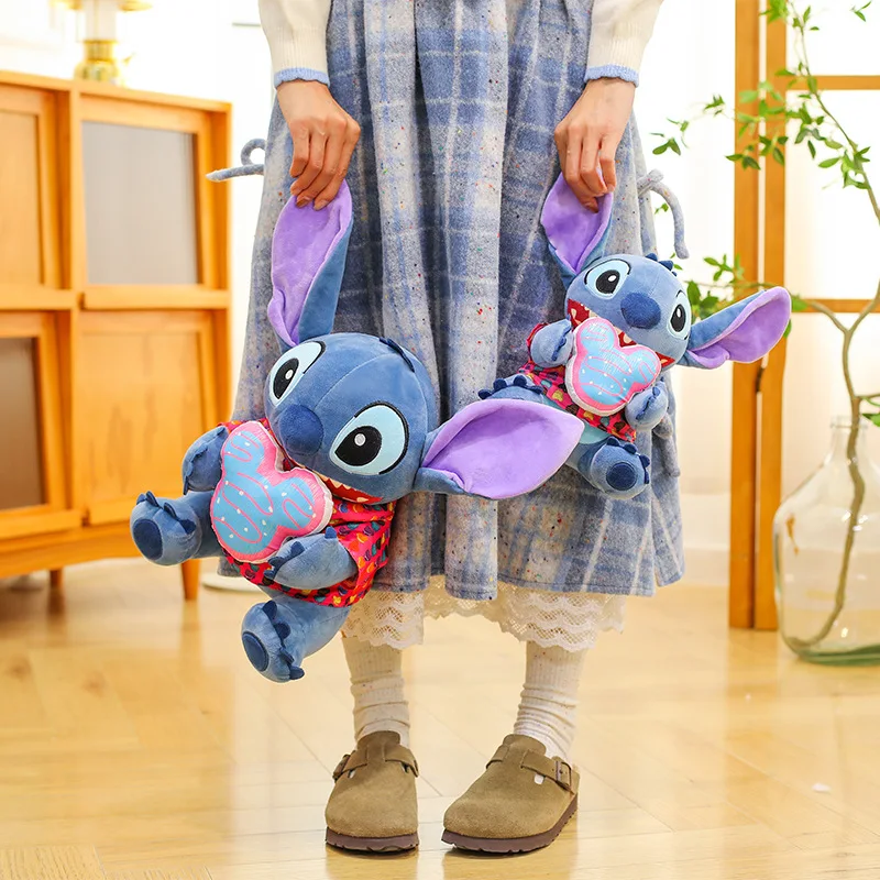 Kawaii Disney Plush Toy Stitch Mickey Mouse Cartoon Stuffed Doll Kids Birthday Gift Soft Cuddly Pillow for Children Summer Wear