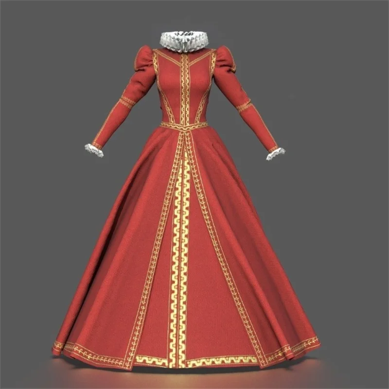 Robe médiévale Tudor reine élisabéthain rouge Baroque Renaissance robe de bal de mariage duchesse historique