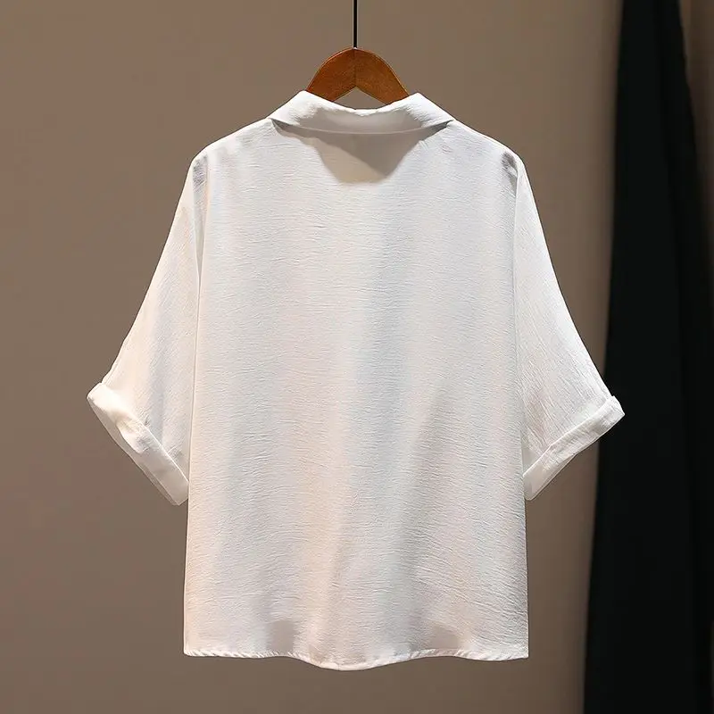 Irregular Shirt for Women 2025 Summer New Korean Version Loose Slim and Versatile Design