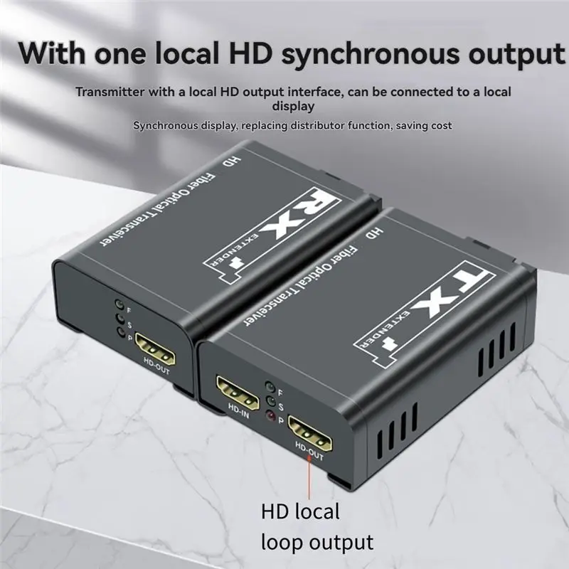 AS95 3KM Fiber Extender 1080P HD to Fiber Optical Video Transmitter Receiver, Single SC Fiber Converter EU Plug