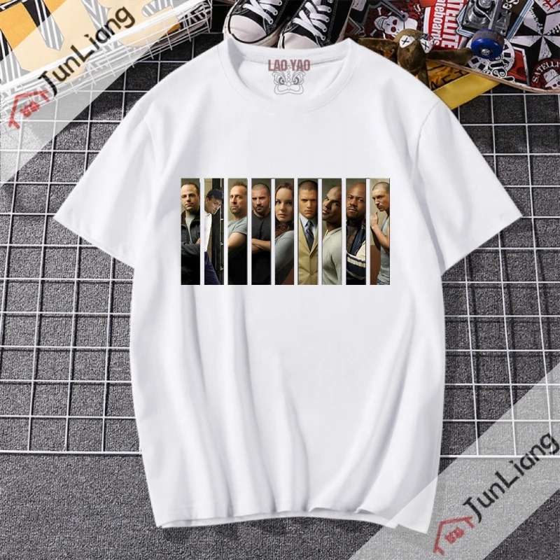 Vintage T Shirts Tv Series Prison Break Aesthetic Clothing Michael Scofield Y2k Shirt Streetwear Printed T-shirt Top Harajuku