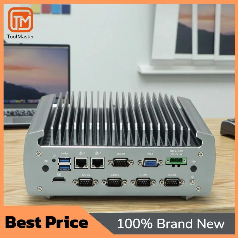 【New Arrival】Fanless Industrial Mini PC  Core I5-7360U Dual LAN 6x COM VGA+HD 9-36V Wide Voltage Linux