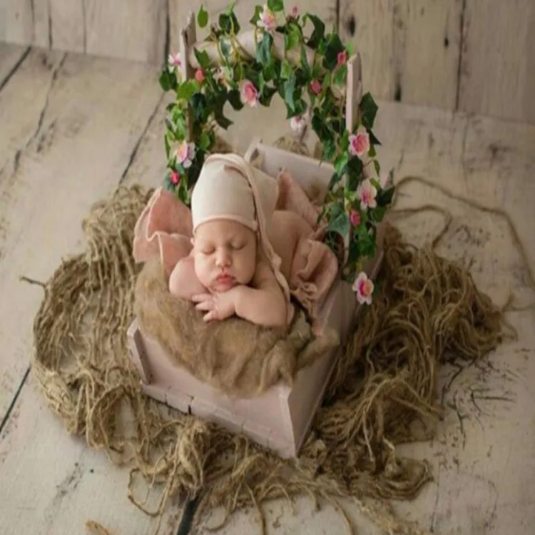 

Newborn Photography Prop Woven Rope Hemp Mat Baby Shooting Kids Photo Backdrop Infant Decor Child Background Nursery Accessory