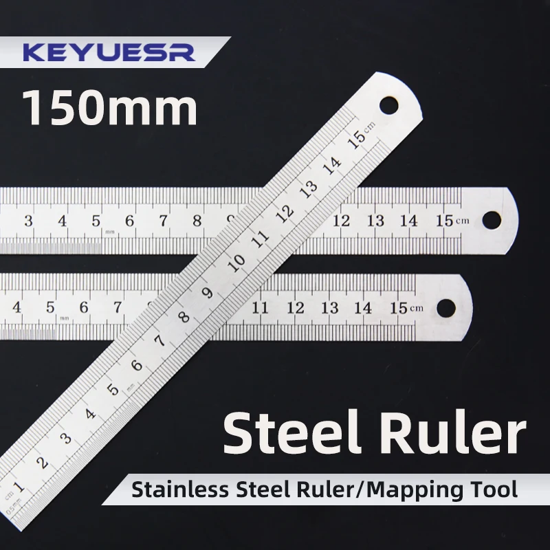150mm Straightedge Ruler Steel Ruler Stainless Steel Angle Ruler Carpenter Square Ruller Goniometro Angle Measurement Tools 1Pcs
