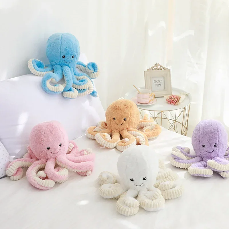 2Sizes Lovely Simulation Octopus Pendant Plush Toy Soft Stuffed Animals Kids Sleeping Partner Doll Home Decor Kids Birthday Gift