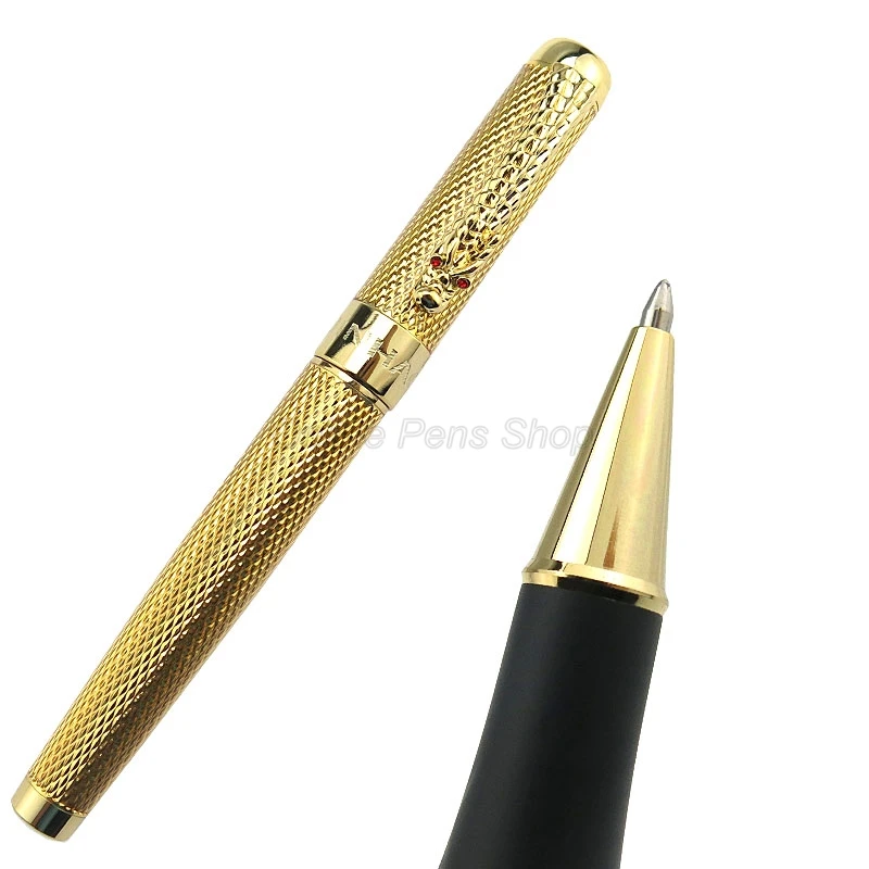 

Jinhao 1200 Classic Rollerball Pen Beautiful Ripple W/Dragon Clip Silver Metal Carving Ink Pen Writing Rollerball Pen