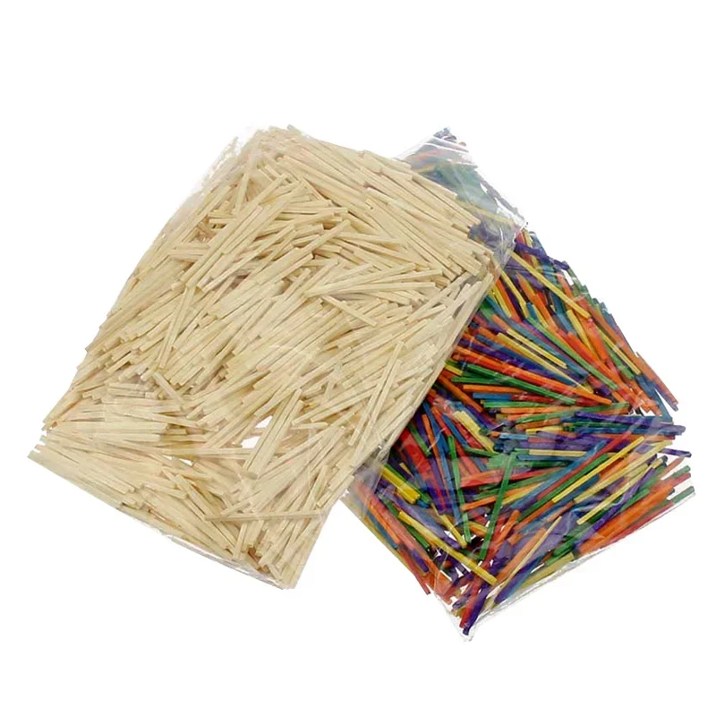 300pcs1000pcs สีสัน Matchstick ไม้ Sticks DIY ของเล่นชุดอาคารชุดของเล่นสร้างสรรค์เด็กหัตถกรรมวัสดุอุปกรณ์ทําด้วยมือ