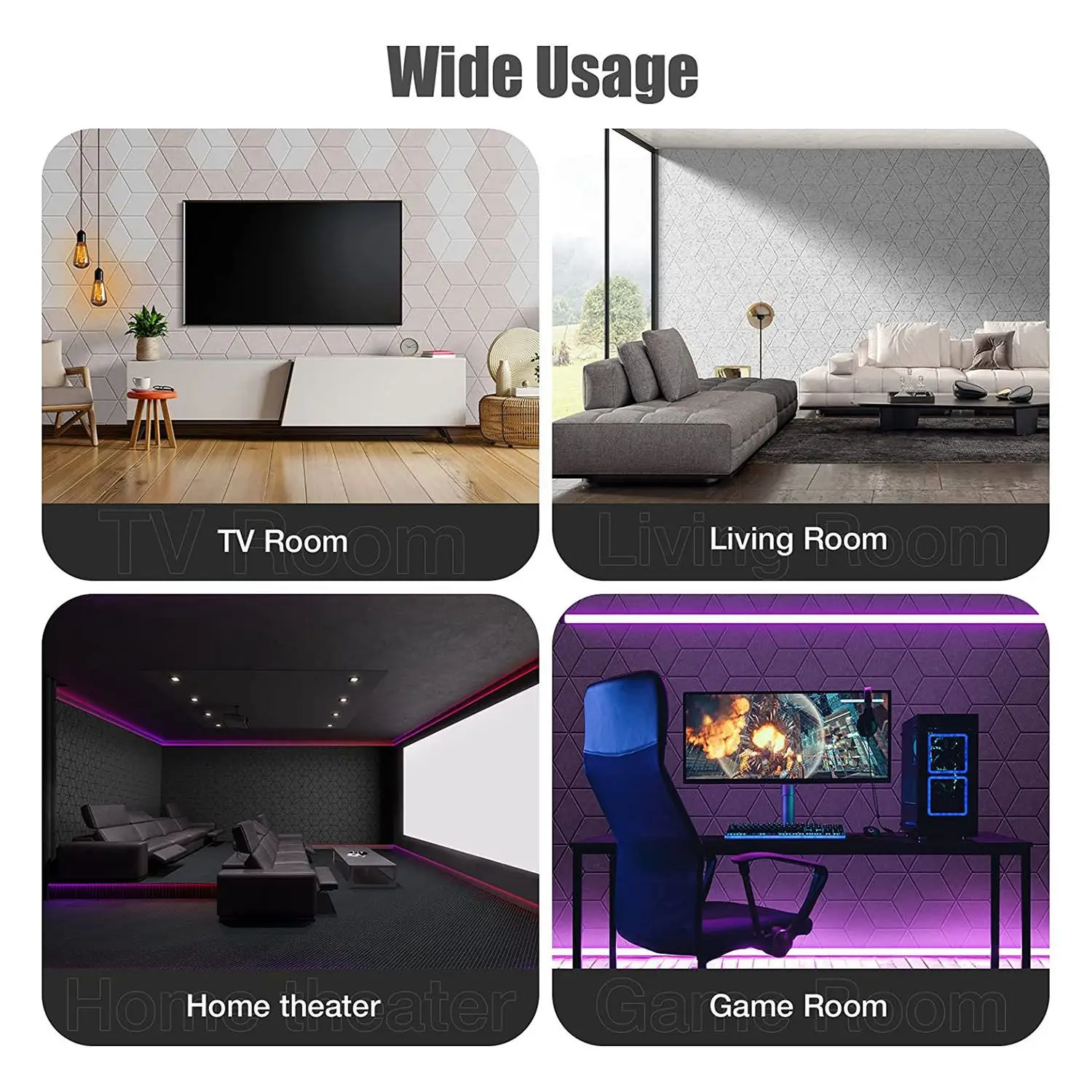 12 عبوة من الإسفنج الصوتي، ألواح مقاومة للصوت ذاتية اللصق، لعزل الصوت والمعالجة الصوتية (أسود) A002