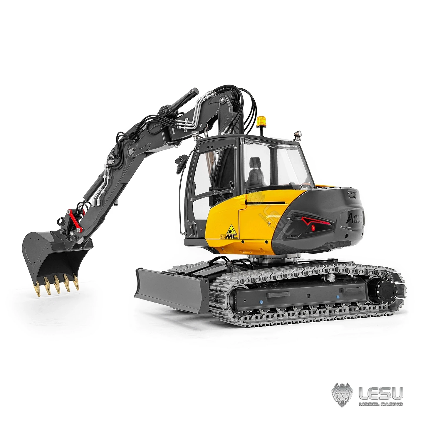 

1/14 Metal LESU RC Hydraulic Excavator MC15 CNC Shell 4 Arms Remote Control Digger 9 Ways Valve Dual Pumps Light Sound Model