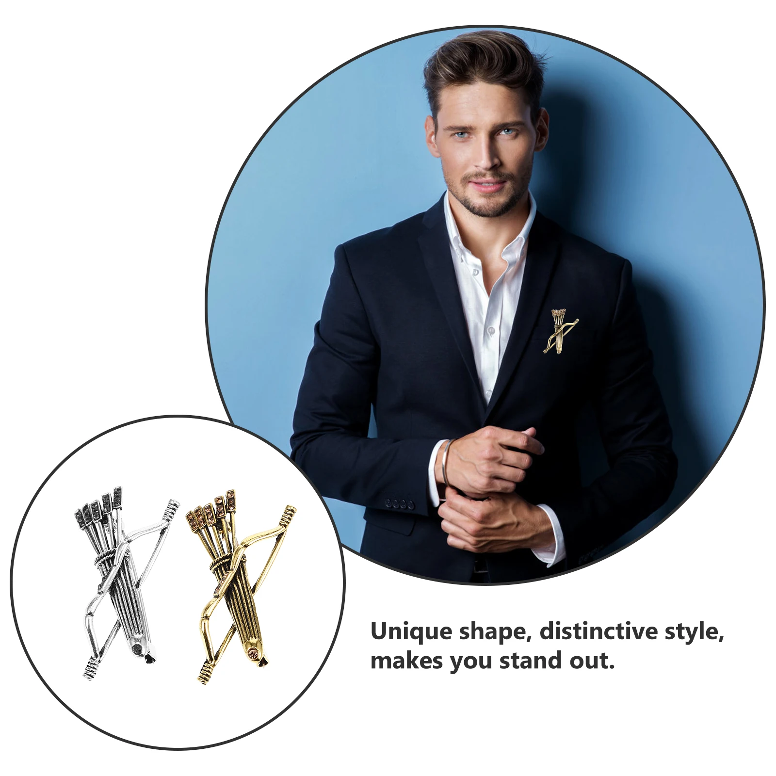 

2pcs Bow Tie Lapel Pin Metal Badge Decorative Brooches Men Accessories Vintage Ornament Small Size Daily Wear